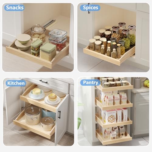 Pull Out Cabinet Drawer 28½” W x 21” D, Soft Close Pull Out Cabinet Organizer, Bottom Assembly - Image 4