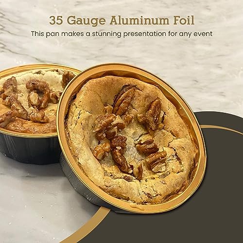 KitchenDance 8 oz Disposable Round Aluminum Foil Pan with Snap-on Plastic Lid - Mini Cake Pans with Lids, Mini Cake Tins, Mini Aluminum Pans with Lids - Vibrant Colors, Sturdy Scalloped Design - A8P - Image 5