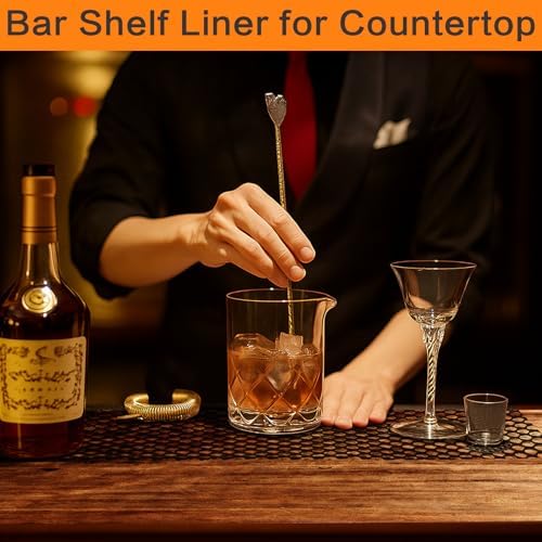 Bar Shelf Liner for Countertop, Glass Drying Plastic Mesh Mat 36 Inch Wide - Image 7