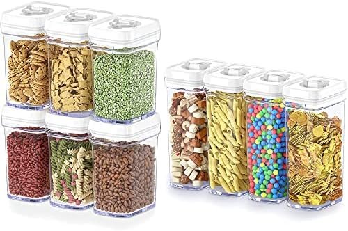 DWËLLZA KITCHEN Airtight Food Storage Containers Set - 10 PC Set - For Kitchen Pantry Organization and Storage - BPA-Free - Clear Plastic Dry Food Canisters with Improved Lids, Keeps Food Fresh. by DW%C3%8BLLZAKITCHEN