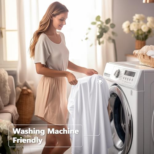 Wish Care 6 Pack White Spandex Table Clothes for 4 Foot Rectangle Tables, 4FT Wrinkle Free Fitted Tablecloths Ruffles Design Table Cover for Party, Banquet, Wedding and Events - Image 4