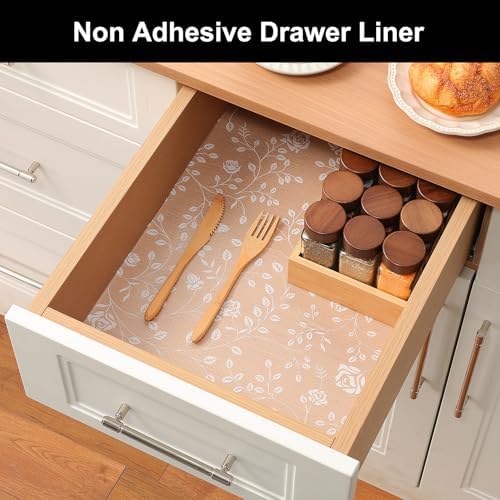 Cooyes Shelf Liner – Premium Non-Adhesive Cabinet & Drawer Liner for Kitchen – Waterproof Shelf Paper with Modern Pattern – Durable EVA Cabinet Mat – Easy to Cut （17.5" W x 120" L） - Image 4
