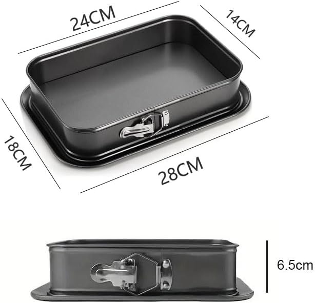 HEAVYSEVEN Removable Bottom Rectangle Cake Pan - Carbon Steel Cheesecake & Torte Baking Pan with Detachable Base