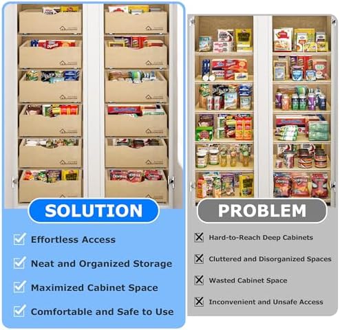WelFurGeer Premium Birchwood Pull-Out Cabinet Drawers, 14" W x 21" D Pull Out Cabinet Organizer, Soft Close Slide-Out Shelves for Kitchen Cabinets, Heavy-Duty Cabinet Organizer for Home & Kitchen - Image 3