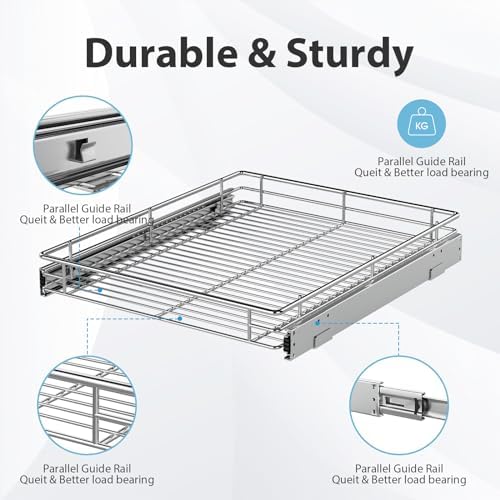 Pull Out Cabinet Organizer,20.8” Slide Out Kitchen Organizers Storage - Image 5