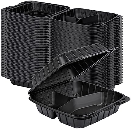 Restaurantware Plastic 28 oz Mineral Filled Clamshell Container, 100 Ct - Image 2
