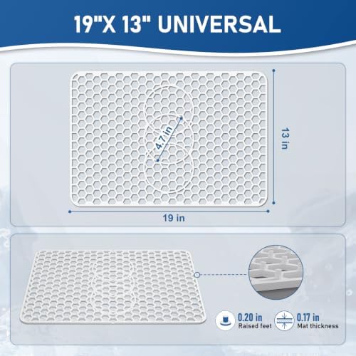 Bestjing Silicone Sink Protectors for Kitchen Sink - 19''x 13'', White - Image 3