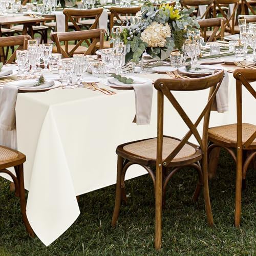 Fitable 8 Pack Ivory Tablecloths 70x108 Inch for 6 Ft Rectangle Tables - Image 2