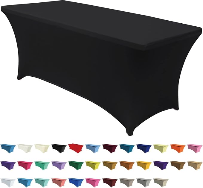 ABCCANOPY 6FT Spandex Table Cover, Stretch Fitted Tablecloth, Black by ABCCANOPY