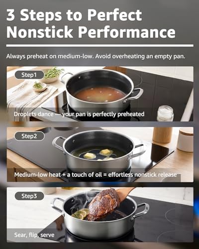 LOLYKITCH 5-Quart Deep Frying Pan with Lid | 12 Inch | Riveted Handles - Image 6