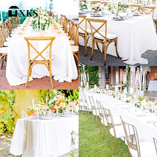 12 Pack Rectangle Tablecloth 90 x 156 inch White Polyester Table Cloth for 8 Feet Tables,Washable Fabric Stain and Wrinkle Resistant Table Cover Table Clothes for Wedding Parties Banquet Kitchen - Image 5