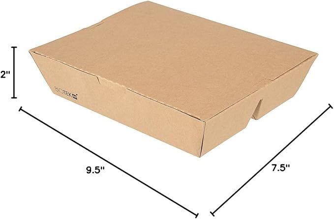 Restaurantware-Bio Tek 50.7 Ounce To Go Boxes, 100 Disposable Bento Boxes - 3 Compartments, Tab Lock Closure, Kraft Paper Take Out Box, Serve Hot and Cold Foods, For Restaurants or Parties - Image 17