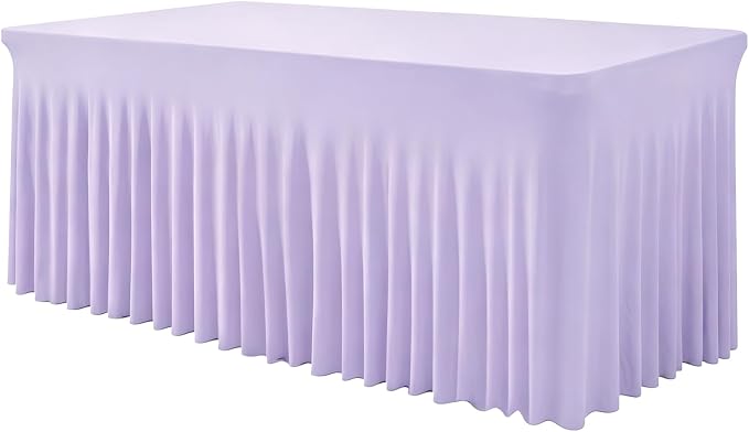 BDDC One-Piece Spandex Table Cloth Skirt for 8FT Rectangle Tables by BDDC