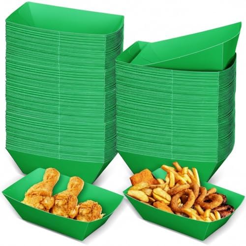 Uiifan 300 Pcs Paper Food Boats Disposable Paper Food Tray,Green by Uiifan