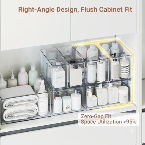6 Pack Pantry Storage Bins with Divider, Fridge Organizer Large - Image 6
