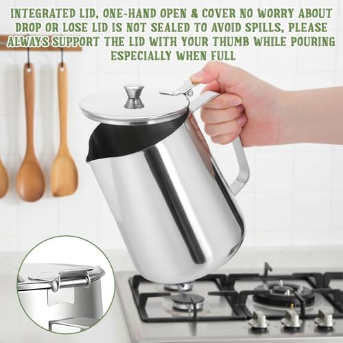 67 oz 304 Stainless Steel Pitcher with Lid - Image 5