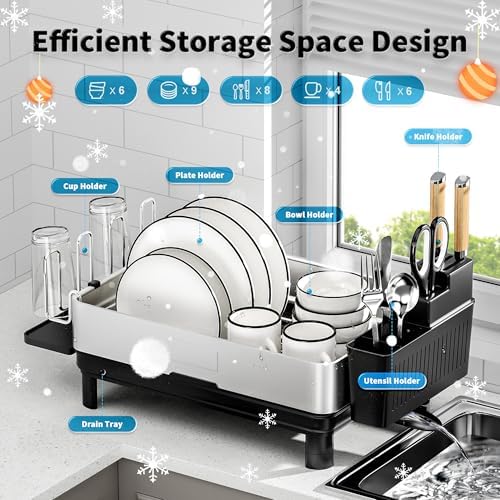 Dish Drying Rack, 304 Stainless Steel Dish Racks for Kitchen Counter - Image 5