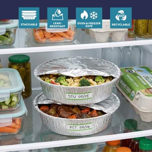 The Name 7" Round 100 Pack Aluminum Foil Pans Disposable Pie Tins, Mini Pans, Tart Baking Trays, Oven/Freezer Safe, Perfect for Apple Pie, Pumpkin Pie, Quiche, Pot Pie, Cobbler, Catering/Food Service - Image 5