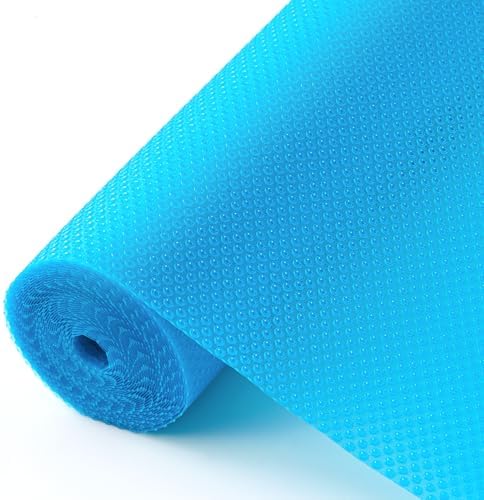 100% EVA Shelf Liner Waterproof Non Adhesive, 12" x 240", Blue by ALIUNI
