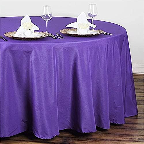 Balsa Circle 6 pcs 108 inch Purple Round Polyester Tablecloths Fabric Table Cover Linens for Wedding Party Banquet Reception Events Kitchen Dining - Image 5