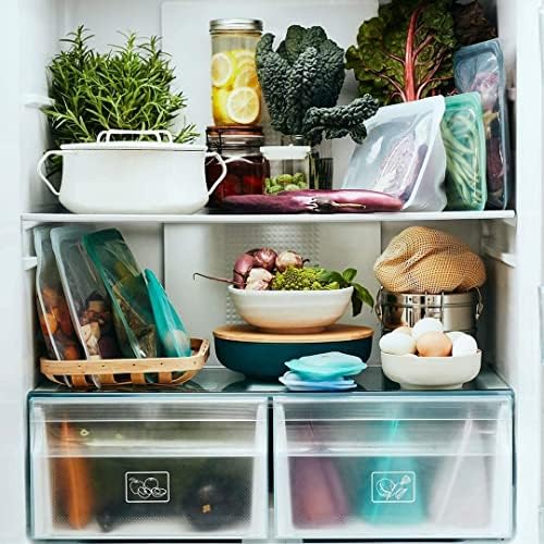 Stasher Reusable Silicone Storage Bags, Food Storage Containers, Microwave and Dishwasher Safe, Leak-free, Stand Up - Mid (Aqua) and Sandwich (Aqua) - Image 4