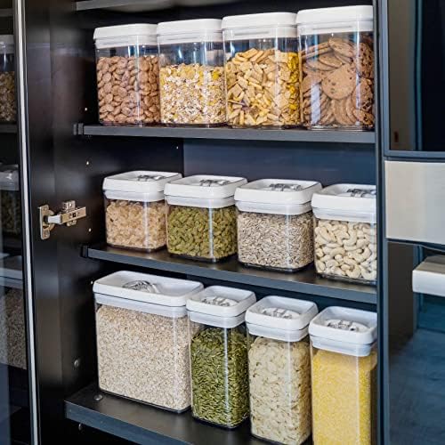 Felli Flip Tite Food Storage Container 5" LARGE Size Airtight Lid Lock Top, Stackable Kitchen Canister for Space Saving, Pantry Fridge Cupboard Organizer, Spice Seasoning Pet Treats Snack (1.1 qt) - Image 3