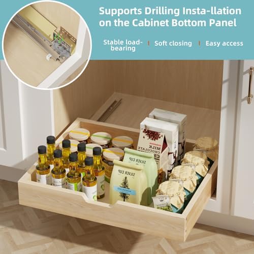 ROOMTEC Pull Out Drawers for Cabinets, 22½” W x 21” D Soft Close Slide Out Drawers for Kitchen Cabinets, Cabinet Pull Out Shelves Requires At Least 23.5” Cabinet Opening - Image 5