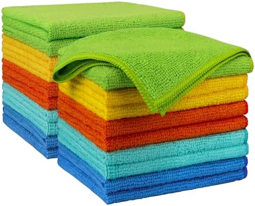 AIDEA Microfiber Cleaning Cloth 20PK, Microfiber Towels for Cars 12"×12" by AIDEAHOME
