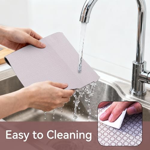 FIFTY FEET 18"x96" Non-Adhesive Shelf Liner for Kitchen Cabinets and Drawers, Washable Non-Slip PVC Cabinet Liner (Red Circle)(3 Roll) - Image 4