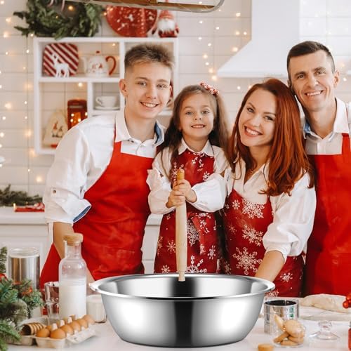 Yungyan 2 Pieces Large Mixing Bowl Stainless Steel Oversized All Purpose Steel Bowl Metal Bowl for Serving Baking Marinating for Home Cooking or Commercial(14.46 Quarts) - Image 7