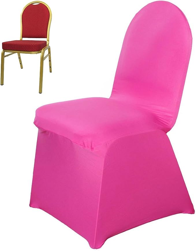 Tableclothsfactory 50pcs Fushia Stretchy Spandex Fitted Banquet Chair Cover Dinning Event Slipcover for Wedding Party Banquet Catering - Image 3
