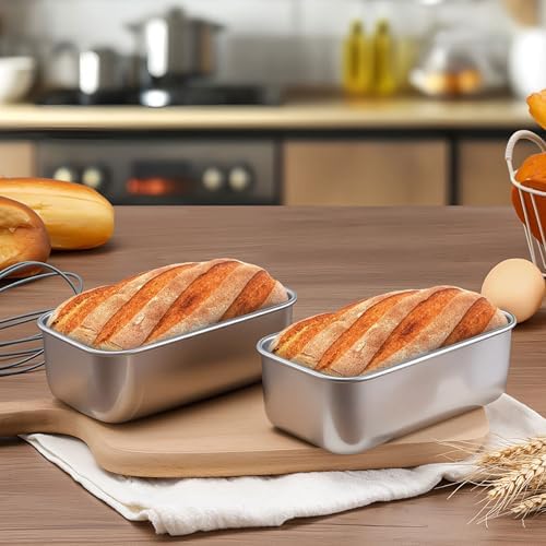 LIANYU 6.3 x 3.5 In Stainless Steel Mini Loaf Pan for Baking Bread, 8 Pack | Small Loaf Tin for Homemade Meatloaf, Loaf Baking Pan Perfect for Banana Sourdough Sandwich, Dishwasher Safe - Image 3