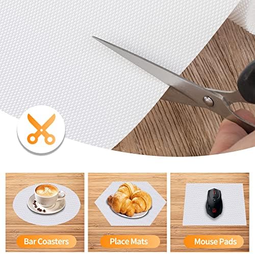 Kitchen Shelf Liner Drawer Liners, Non-Adhesive EVA Cabinet Liners, White - Image 3