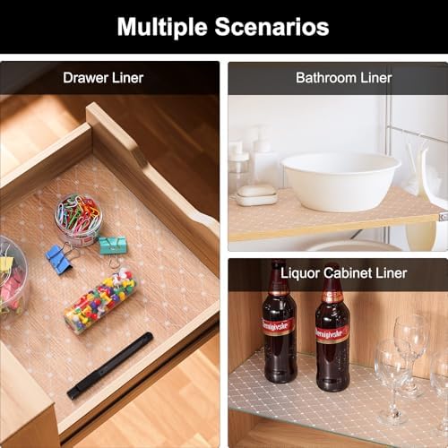 Cooyes Shelf Liner – Premium Non-Adhesive Cabinet & Drawer Liner for Kitchen – Waterproof Shelf Paper with Modern Pattern – Durable EVA Cabinet Mat – Easy to Cut （17.5" W x 240" L） - Image 7