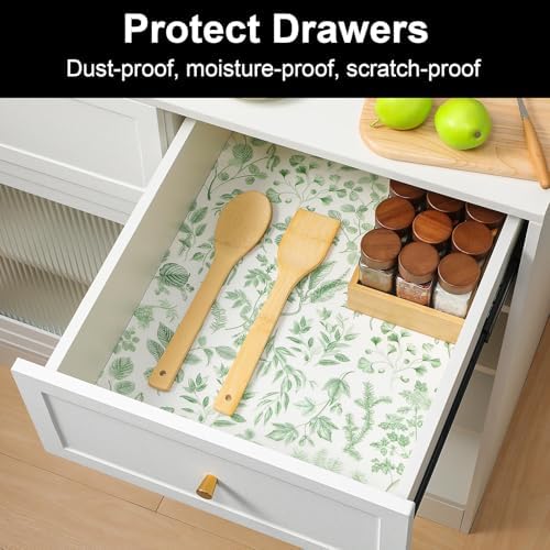 Cooyes Shelf Liner Drawer Liners, Shelf Liners for Kitchen Cabinets, Non Adhesive Cabinet Liner, EVA Waterproof Non-Slip Refrigerator Liners for Kitchen, Drawer（17.5" W x 360" L） - Image 3