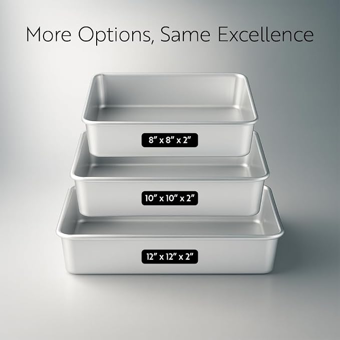 Restaurantware Square Cake Pan 12 Count 8 x 8 x 2 Inches Durable Aluminum Baking Dish Non-Stick Brownie Pan Even-Heating Silver - Image 5