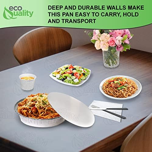 EcoQuality 7" Round Aluminum Foil Pans with Board Lids - Disposable Containers with Foldable Walls for Pie Baking, Cooking, Serving, Reheating, and Storing - Freezer and Oven Safe Tart Pan 50 Pack - Image 6