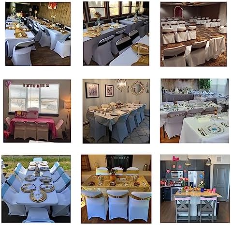 10pcs Stretch Spandex Chair Sashes for Wedding Party Banquet Decoration Elastic Bulk Chair Bands with Buckle Engagement Event Birthday Graduation Meeting (Purple) - Image 5
