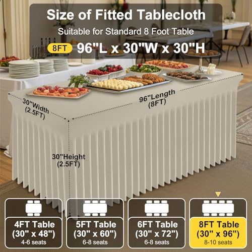 Smiry Spandex Elastic Fitted Table Cloth Skirt for 8FT Rectangle Table - Image 4