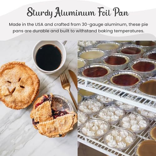 Safca KitchenDance Disposable Colored Aluminum Individual Pie Pan - 5 Inches Round Tart Pan for Pies, Tarts, Casseroles - Aluminum Foil Baking Pan Perfect for Baking, Preparing Food, #501, 100 count - Image 6