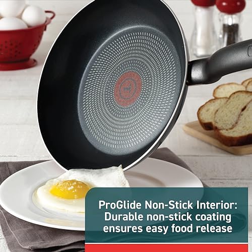 T-fal Initiatives Nonstick Cookware Set 6 Piece Oven Safe 350F Cookware, Pots and Pans, Oven, Broil, Dishwasher Safe Gray - Image 2