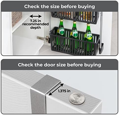Smart Design Over-the-Door Organizer for Storage – Perfect for Pantry Organization, Bedroom, Bathroom Storage, Playroom, or Kitchen - Adjustable Steel Frame with 8 Baskets & Wall Mount – Black … - Image 5