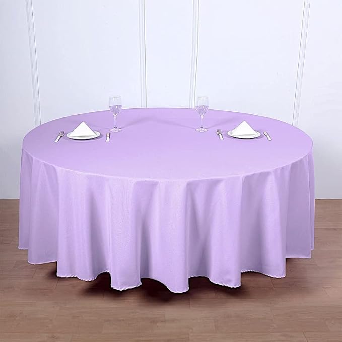 Balsa Circle 6 pcs 108 inch Lavender Round Polyester Tablecloths Fabric Table Cover Linens for Wedding Party Banquet Reception Events Kitchen Dining - Image 2