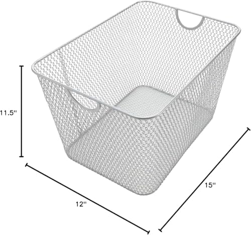 YBM HOME Kitchen Pantry Organizer Wire Basket for Shelves, Cabinets, Pantry, Countertop, Mesh Open Storage Bin Metal Basket for Organizing Food Supplies 15 x 12 x 11.5, Pack of 6 - Image 2