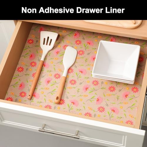 Cooyes Shelf Liner – Premium Non-Adhesive Cabinet & Drawer Liner for Kitchen – Waterproof Shelf Paper with Modern Pattern – Durable EVA Cabinet Mat – Easy to Cut （24" W x 120" L） - Image 4