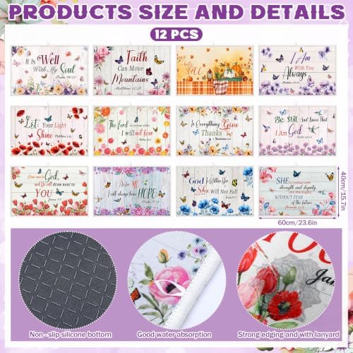 Meanplan 12 Pcs Christian Dish Drying Mats for Kitchen 24"x 16" Gifts Bulk - Image 2