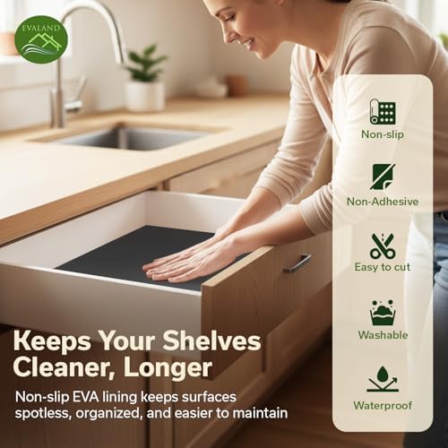 EVALAND Shelf Liner Cabinet Liner Non-Adhesive Drawer Liner 12 in x 33 FT - Image 3