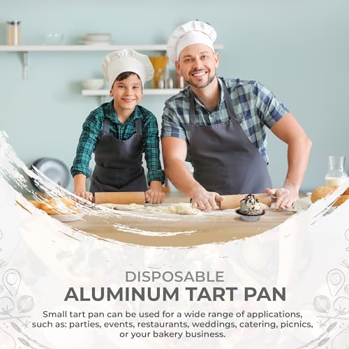 KitchenDance Disposable Aluminum Foil Tart Pan - 3 Inches Round Aluminum Foil Individual Pie Pans for Pies and Tarts - Baking Pans Perfect for Baking, Cooking, and Preparing Food - 301, 50 Count - Image 6
