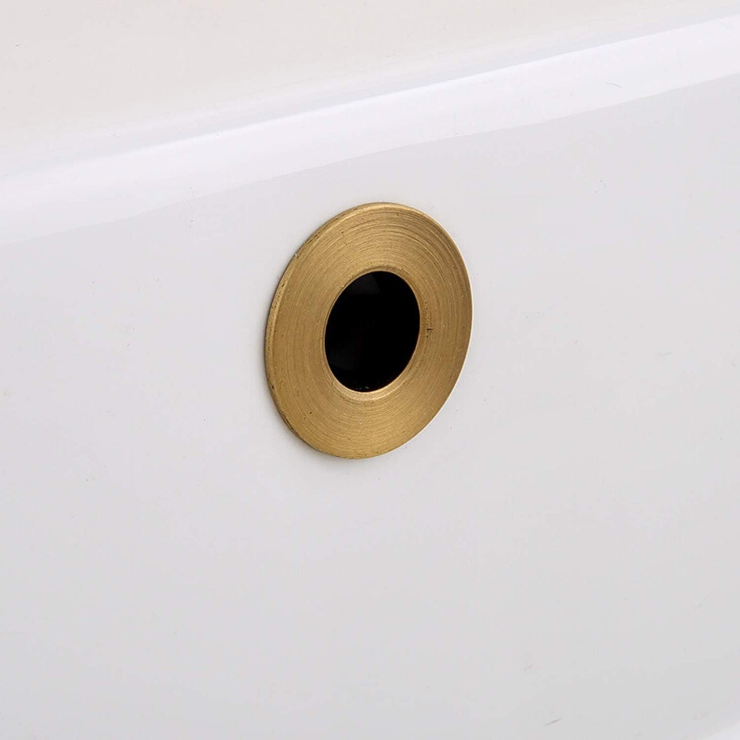 Sink Basin Trim Overflow Cover Brass Insert in Hole Round Caps Antique Brass 2 PCS