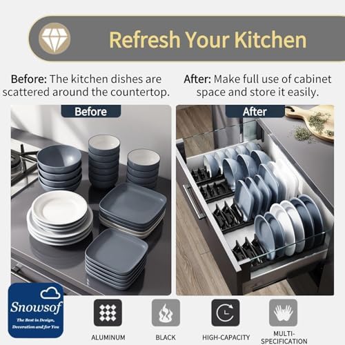 Dish Drying Rack, Stainless Steel Adjustable Bowl Plate Drainer, Pot Lid Holder, Cabinet Organizer for Cutting Boards, Cooling Racks, Pots & Pans (15.7 inch) - Image 4